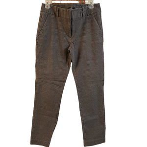 Ann Taylor Loft Gray/Burgundy Print Pants Marisa Skinny Fit Size 6
